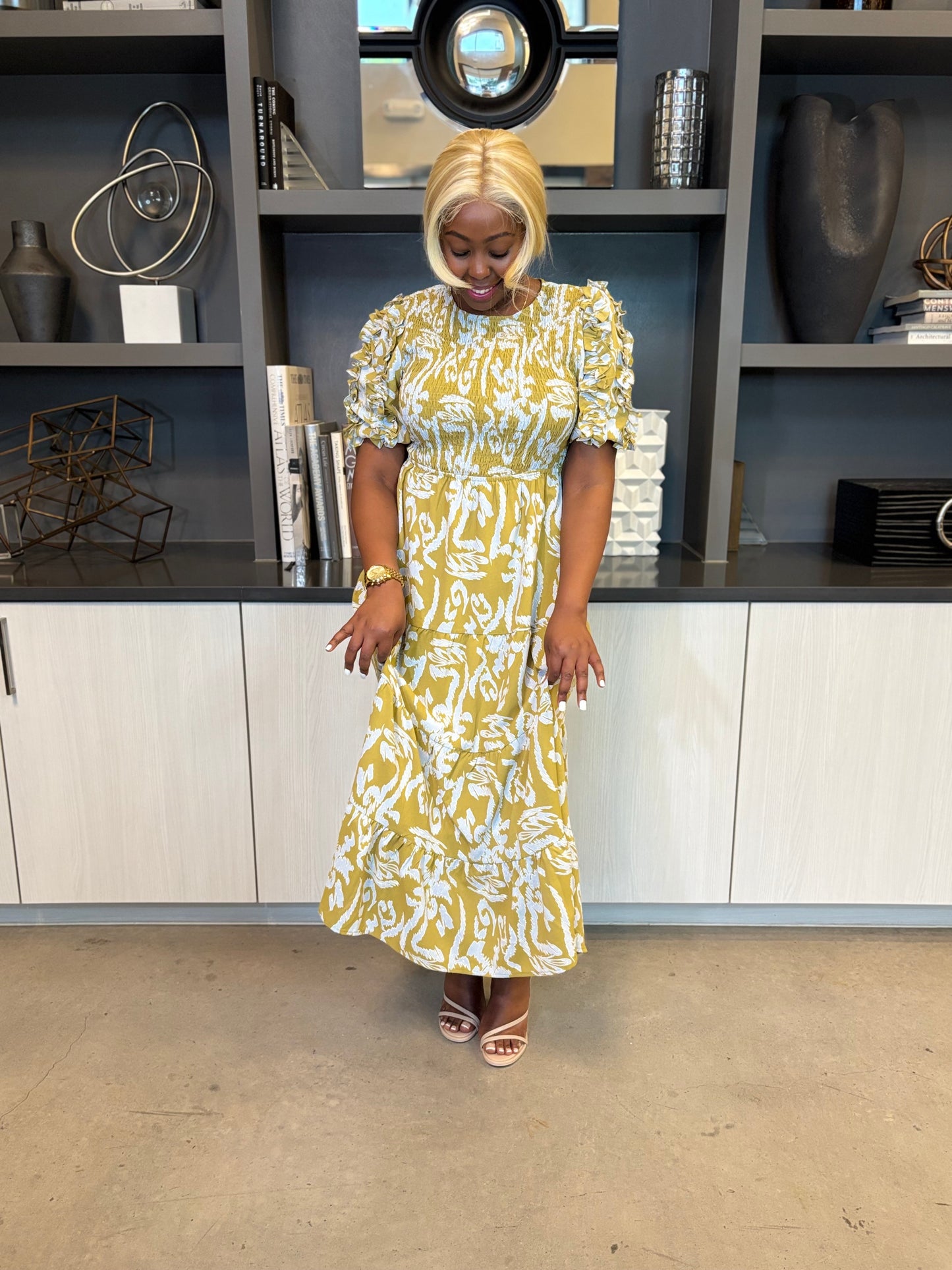 Mediterranean Olive Dress
