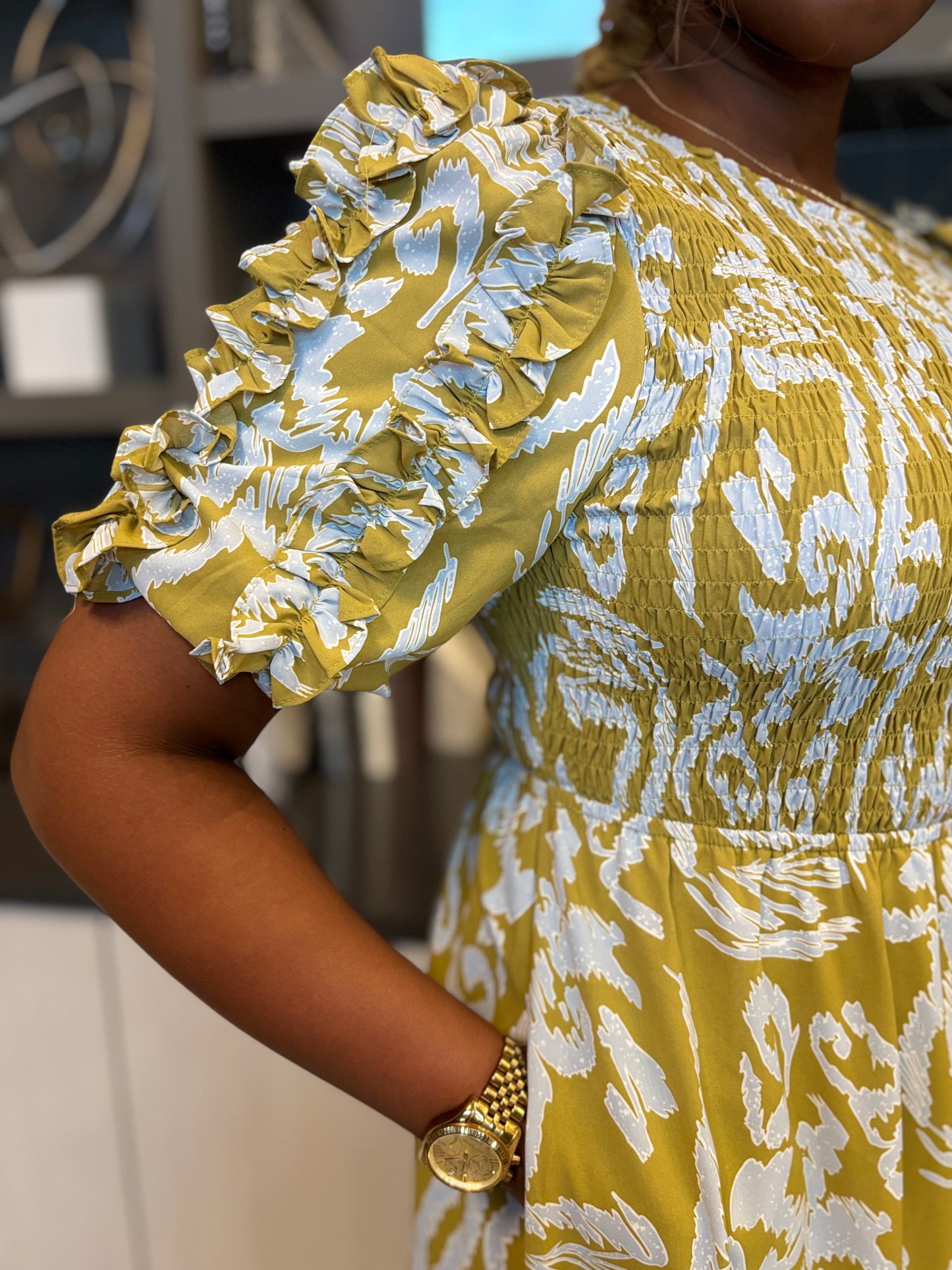 Mediterranean Olive Dress