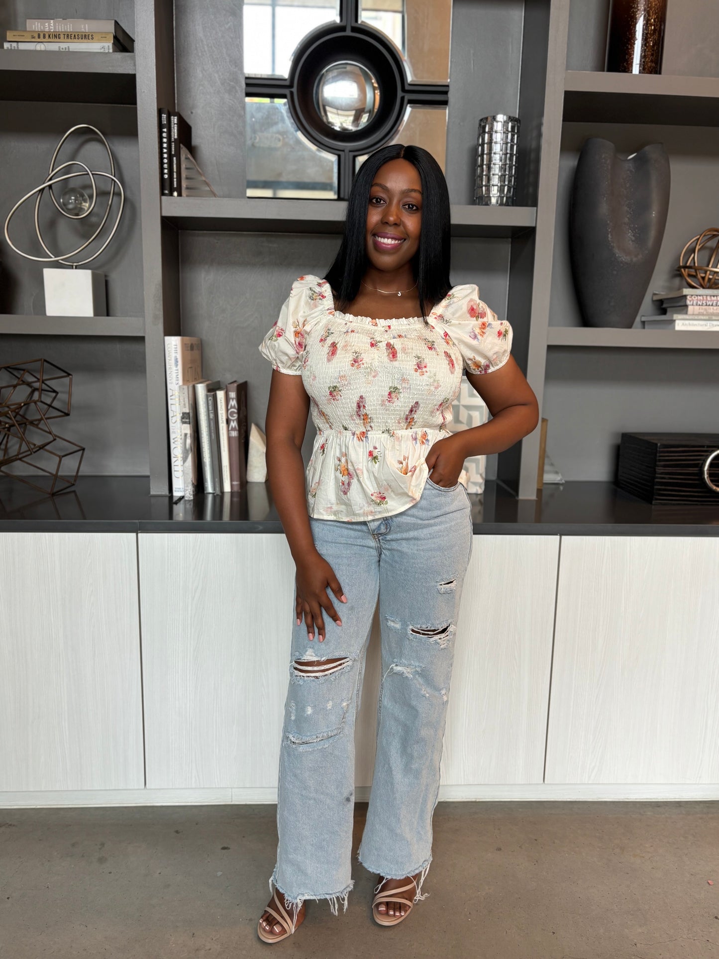 Cream Bloom Top
